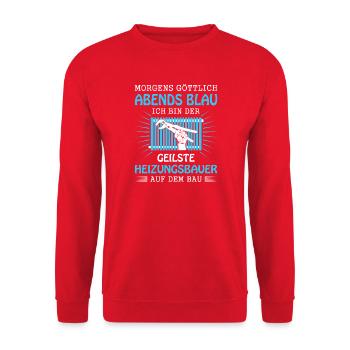 Heating Engineer Heating Construction Plumber Plumber - Unisex Sweatshirt - red - Front - Alina (178cm) & Michal (187cm)