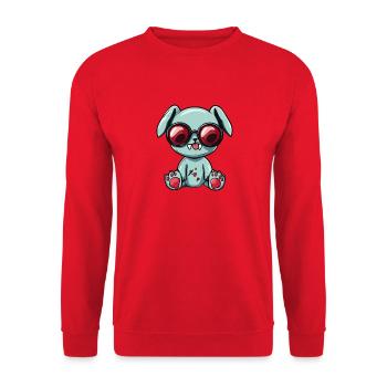 Verspielter Hund mit Sonnenbrille - Unisex Pullover - Rot - Vorne - Alina (178cm) & Michal (187cm)