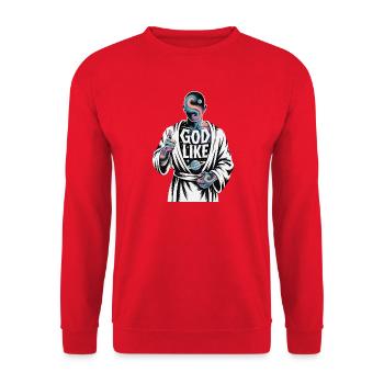 God Like Galaxy Design - Unisex Sweatshirt - red - Front - Alina (178cm) & Michal (187cm)