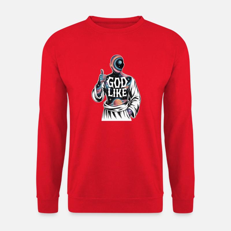 God Like Galaxy Design - Unisex Sweatshirt - red