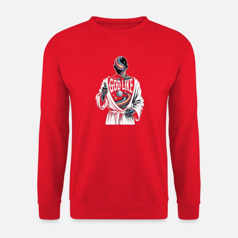 God Like Galaxy Design - Unisex Sweatshirt - red