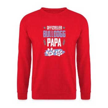 bulldog hunde papa - Unisex Pullover - Rot - Vorne - Alina (178cm) & Michal (187cm)