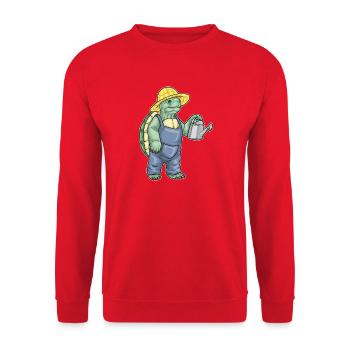 tortue jardinier arrosoir jardin - Sweat-shirt Unisexe - rouge - Devant - Alina (178cm) & Michal (187cm)