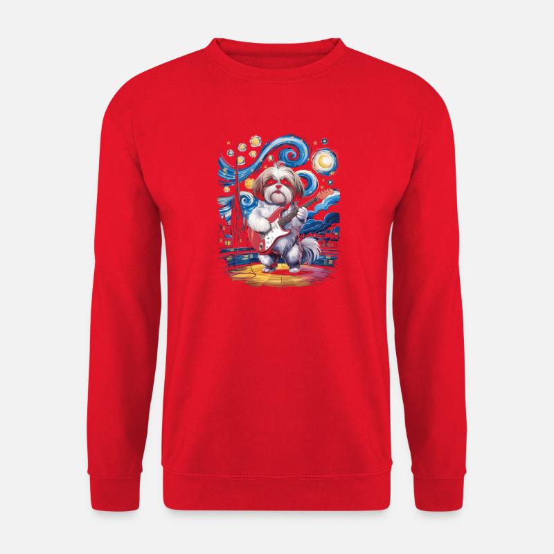 Starry Night Shih Tzu - Unisex Pullover - Rot