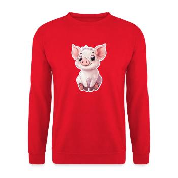 Porc Porcelet - Sweat-shirt Unisexe - rouge - Devant - Alina (178cm) & Michal (187cm)