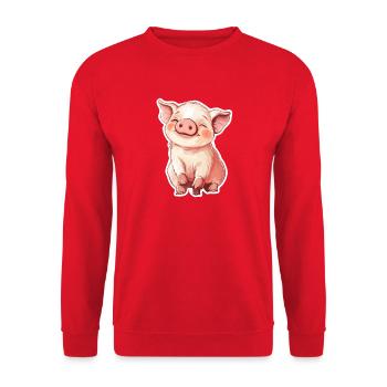 Porc Porcelet - Sweat-shirt Unisexe - rouge - Devant - Alina (178cm) & Michal (187cm)