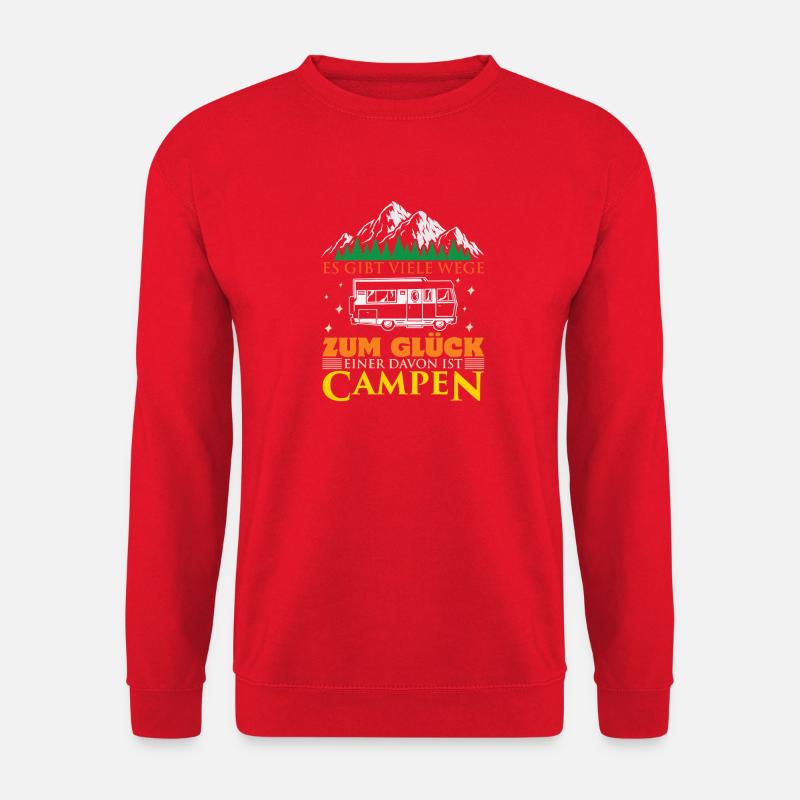 Camper Camping Wohnwagen Spruch - Unisex Pullover - Rot