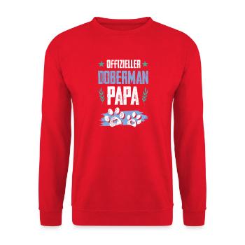 Doberman chiens papa - Sweat-shirt Unisexe - rouge - Devant - Alina (178cm) & Michal (187cm)