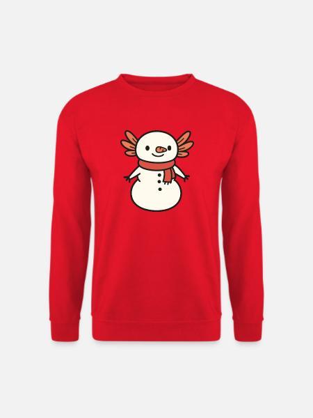 Axolotl Snowman Christmas Cute - Unisex Sweatshirt - red