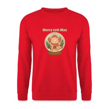 Boule à neige Axolotl Merry Loti-Mas - Sweat-shirt Unisexe - rouge - Devant - Alina (178cm) & Michal (187cm)