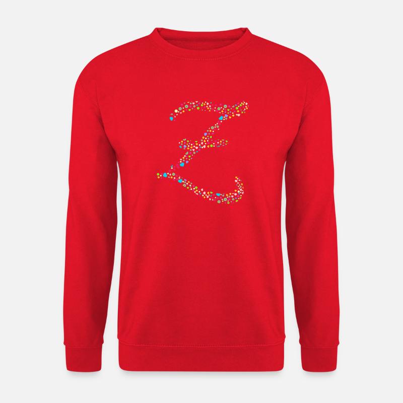 Buntes Punkte Z Buchstabe  - Unisex Pullover - Rot