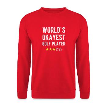 World's Okayest Golf Player Funny Saying Golfer - Unisex Sweatshirt - red - Front - Alina (178cm) & Michal (187cm)