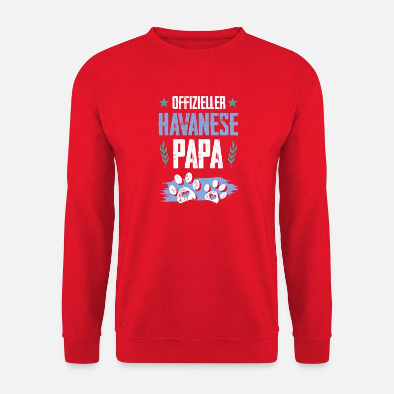 havanese hunde papa - Unisex Pullover - Rot