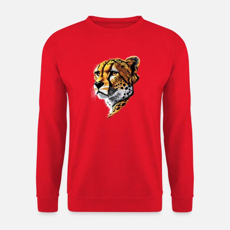 Gepard Cheetah Raubkatze Katzen Liebhaber Geparden - Unisex Pullover - Rot