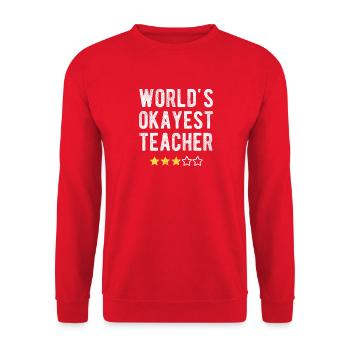 Le meilleur professeur du monde, une drôle de phrase d'un professeur - Sweat-shirt Unisexe - rouge - Devant - Alina (178cm) & Michal (187cm)