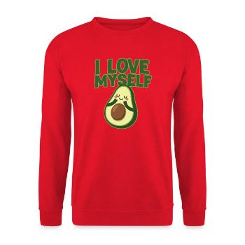 Sweet Avocado Positivity Print - Sweat-shirt Unisexe - rouge - Devant - Alina (178cm) & Michal (187cm)