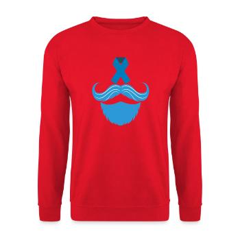 Movembre Novembre Moustache Ruban Bleu Prostate - Sweat-shirt Unisexe - rouge - Devant - Alina (178cm) & Michal (187cm)
