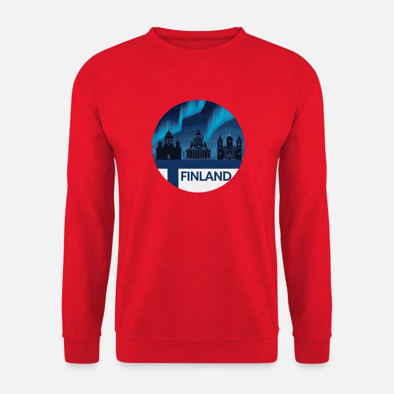 Finland Aurora Skyline - Unisex Sweatshirt - red