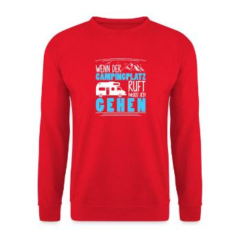 Camper Camping Caravan Saying - Unisex Sweatshirt - red - Front - Alina (178cm) & Michal (187cm)