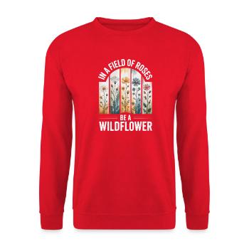 Wildflowers in the field - Unisex Sweatshirt - red - Front - Alina (178cm) & Michal (187cm)