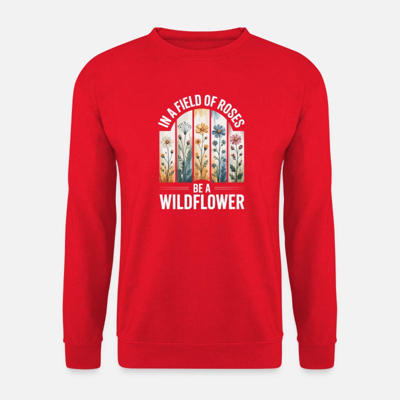 Wildblumen im Feld - Unisex Pullover - Rot