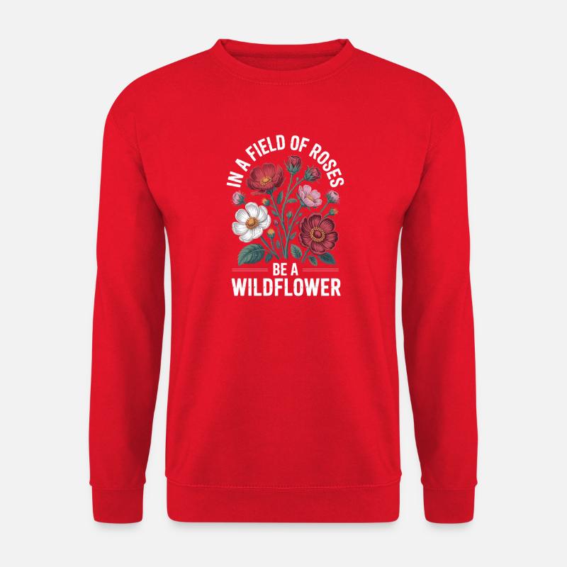 Wildblumen Design - Unisex Pullover - Rot