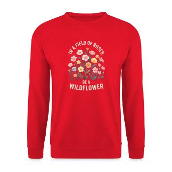 Wildflowers in the field - Unisex Sweatshirt - red - Front - Alina (178cm) & Michal (187cm)