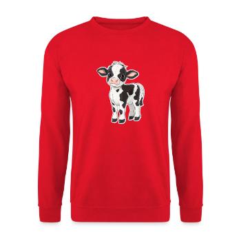 Vache - Sweat-shirt Unisexe - rouge - Devant - Alina (178cm) & Michal (187cm)