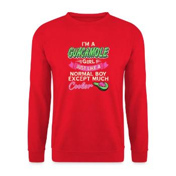 Guacamole Girl Funny Avocado Quote for Fans - Unisex Pullover - Rot - Vorne - Alina (178cm) & Michal (187cm)