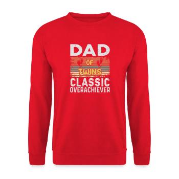 Dad of Twins Classic Overachiever  - Unisex Sweatshirt - red - Front - Alina (178cm) & Michal (187cm)