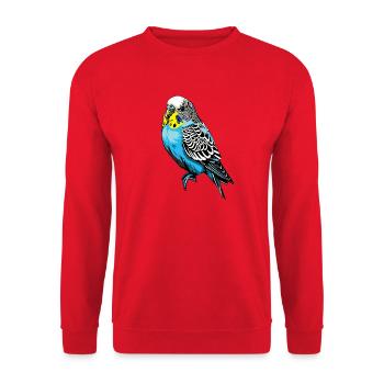 Colorful Budgie Vector Design - Unisex Sweatshirt - red - Front - Alina (178cm) & Michal (187cm)
