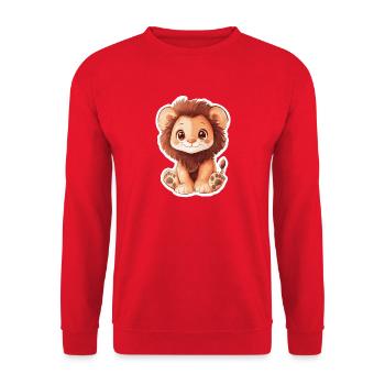 Lion - Sweat-shirt Unisexe - rouge - Devant - Alina (178cm) & Michal (187cm)