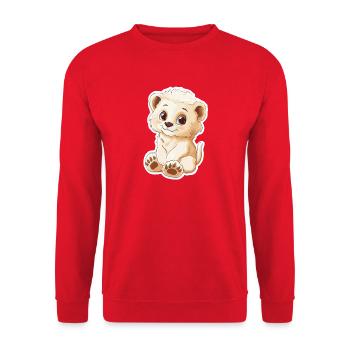 Lion - Unisex Sweatshirt - red - Front - Alina (178cm) & Michal (187cm)