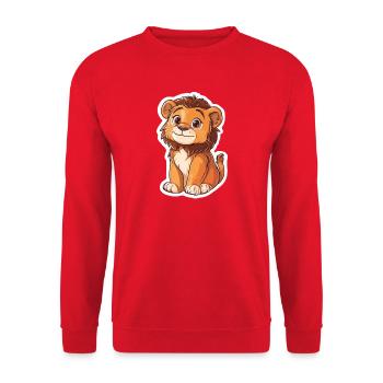 Lion - Sweat-shirt Unisexe - rouge - Devant - Alina (178cm) & Michal (187cm)