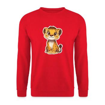 Lion - Sweat-shirt Unisexe - rouge - Devant - Alina (178cm) & Michal (187cm)