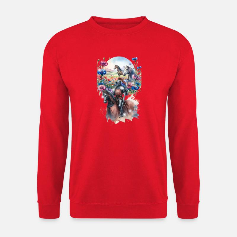 Ritter Märchen Pferd Kinder Mittelalter - Unisex Pullover - Rot