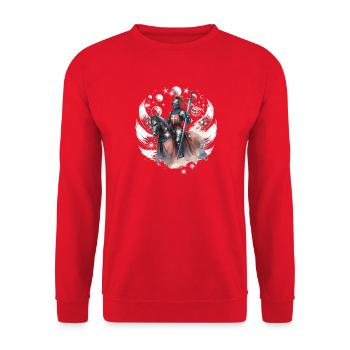 Knight Horse Medieval Warrior - Unisex Sweatshirt - red - Front - Alina (178cm) & Michal (187cm)
