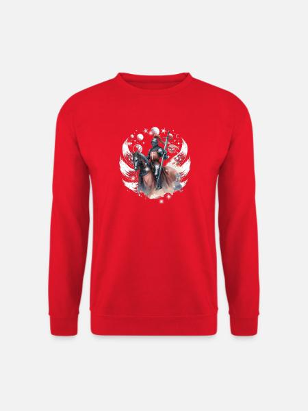 Ritter Pferd Mittelalter Krieger - Unisex Pullover - Rot