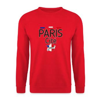 Paris French Flag Cité City Island - Unisex Sweatshirt - red - Front - Alina (178cm) & Michal (187cm)