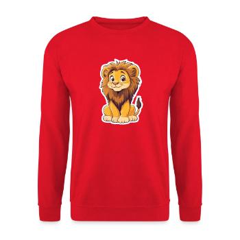 Lion - Sweat-shirt Unisexe - rouge - Devant - Alina (178cm) & Michal (187cm)