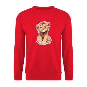 Lion - Unisex Sweatshirt - red - Front - Alina (178cm) & Michal (187cm)