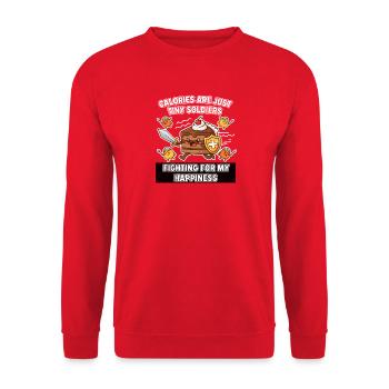 Cake Warrior Fighter for Happiness - Unisex Sweatshirt - red - Front - Alina (178cm) & Michal (187cm)