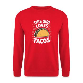 Taco Saying Mexican Food Joke Taco Gift - Unisex Sweatshirt - red - Front - Alina (178cm) & Michal (187cm)