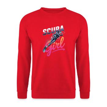 Scuba Girl Diver Design - Unisex Sweatshirt - red - Front - Alina (178cm) & Michal (187cm)
