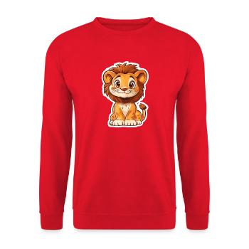 Lion - Unisex Sweatshirt - red - Front - Alina (178cm) & Michal (187cm)
