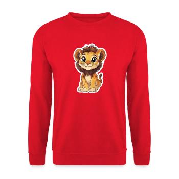 Lion - Sweat-shirt Unisexe - rouge - Devant - Alina (178cm) & Michal (187cm)