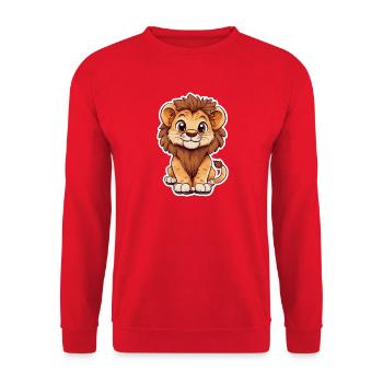Lion - Sweat-shirt Unisexe - rouge - Devant - Alina (178cm) & Michal (187cm)