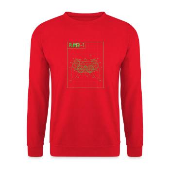 Player1 Blueprint Controller Neon - Unisex Pullover - Rot - Vorne - Alina (178cm) & Michal (187cm)