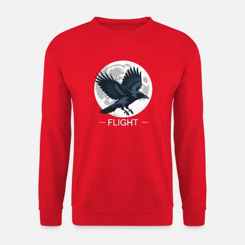 Moonlit Raven Flight - Unisex Sweatshirt - red