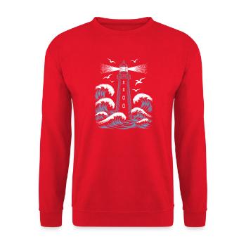 Leuchtturm - Unisex Pullover - Rot - Vorne - Alina (178cm) & Michal (187cm)